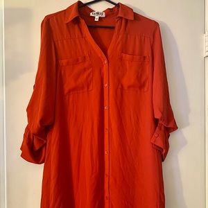 Size Medium Red EXPRESS Shirt Dress
